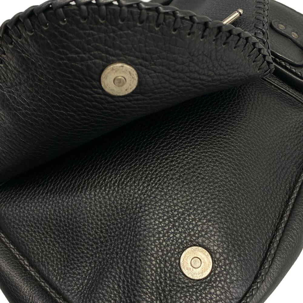 Christian Dior DIOR/ChristianDior Gaucho Handbag Black Silver Leather Hardware - Picture 11 of 15